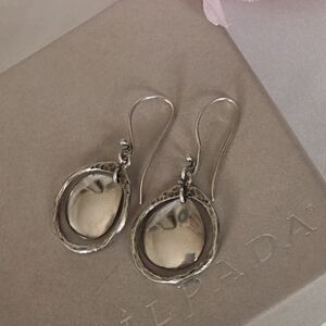 Silpada W1426 Sterling Silver Oxidized Hammered Disc Cutout Dangle Earrings